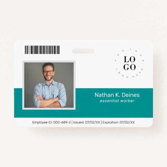 Tarjeta De Identificación Seguridad de la compañía de foto de empleado perso (Anverso)