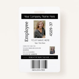 Tarjeta De Identificación Seguridad de la compañía de foto de empleado simpl