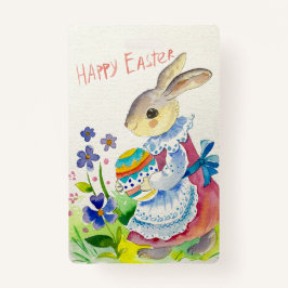 Tarjeta De Identificación Semana Santa. Huevos blancos de conejito lindo