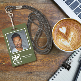 Tarjeta De Identificación Sencilla placa fotográfica con logotipo de la plaz