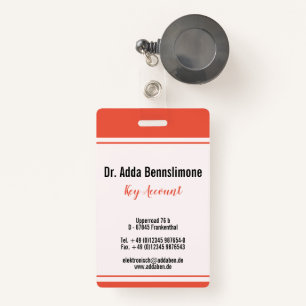 Tarjeta De Identificación Serie roja de líneas