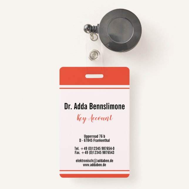 Tarjeta De Identificación Serie roja de líneas (Anverso retráctil)