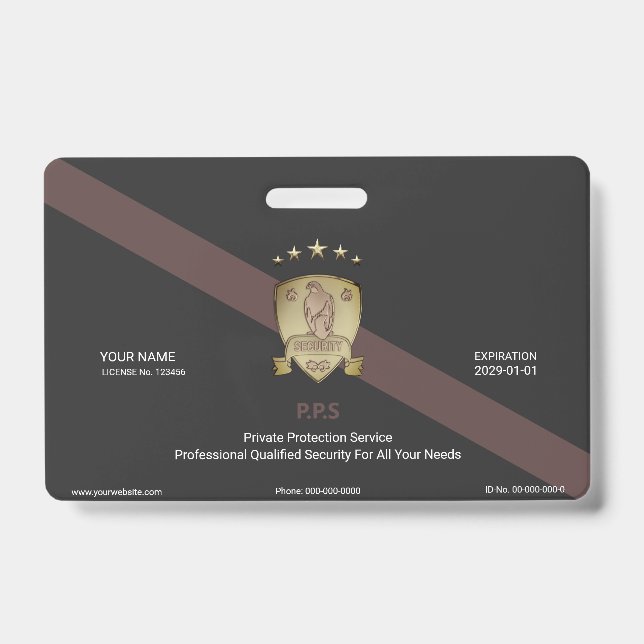 Tarjeta De Identificación Servicio de Seguridad Privada (Parte frontal)