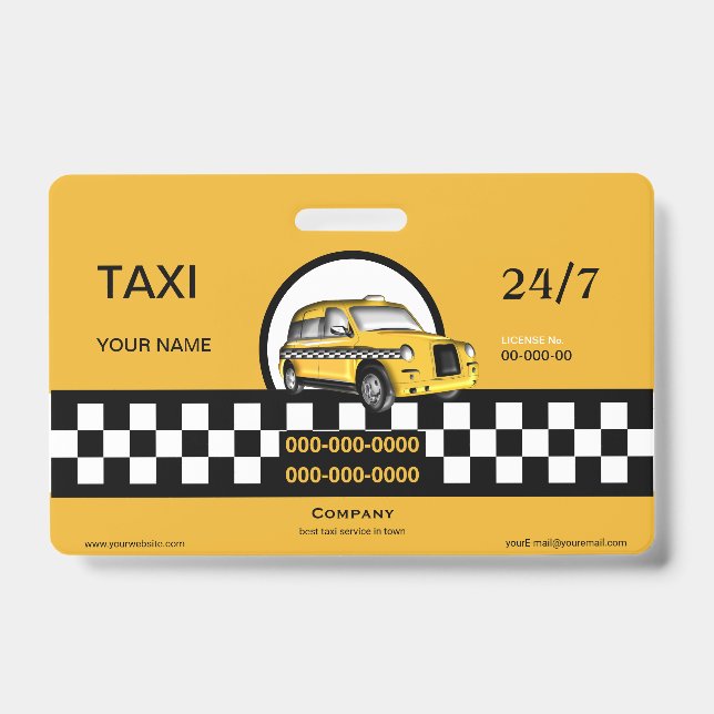 Tarjeta De Identificación Servicio de Taxi (Parte frontal)