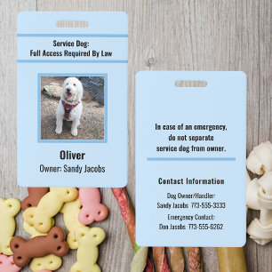 Tarjeta De Identificación Servicio Moderno Personalizado de Perro de Asisten