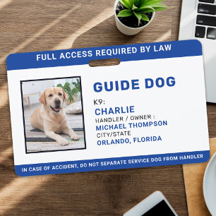 Tarjeta De Identificación Servicio Personalizado de Perro Guía ID de Perro d