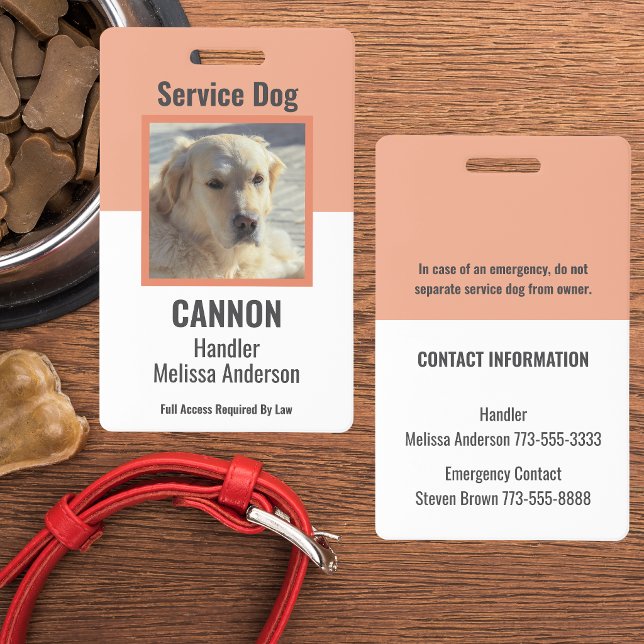 Tarjeta De Identificación Servicio Personalizado Simple/ Perro de Apoyo Emoc (Subido por el creador)