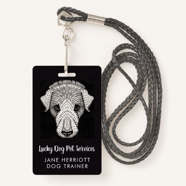 Tarjeta De Identificación Servicios de Mascota de Dog Trainer (Anverso son cordón)