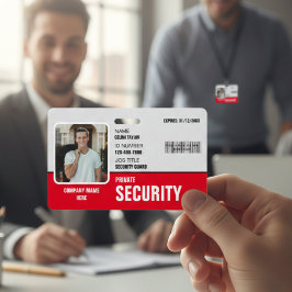Tarjeta De Identificación Sharp & Professional: ID de la guardia de segurida