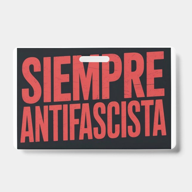 Tarjeta De Identificación Siempre Antifascista (Parte frontal)