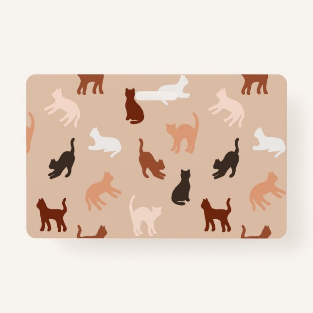 Tarjeta De Identificación Silhouette de gato (Anverso)