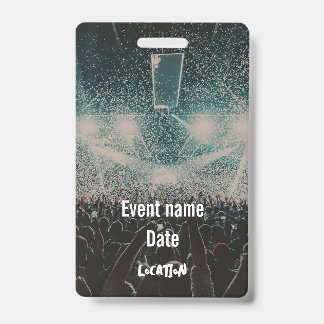Tarjeta De Identificación Silueta de multitud de concierto con acceso total