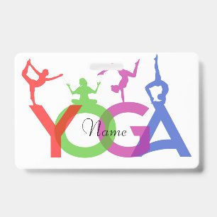 Tarjeta De Identificación Siluetas de posturas de yoga Thunder_Cove