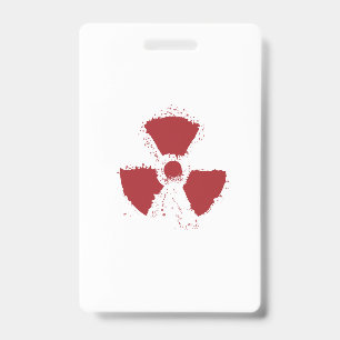 Tarjeta De Identificación Símbolo de advertencia radiactiva salpicada