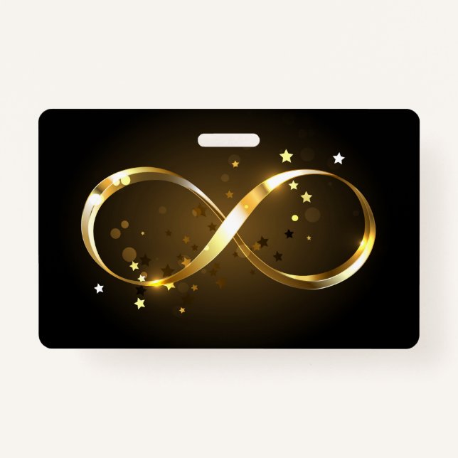 Tarjeta De Identificación Símbolo de infinito dorado (Anverso)