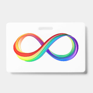 Tarjeta De Identificación Símbolo infinito arcoiris en capas
