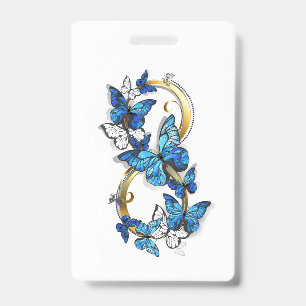 Tarjeta De Identificación Símbolo infinito de mariposas Morpho azules