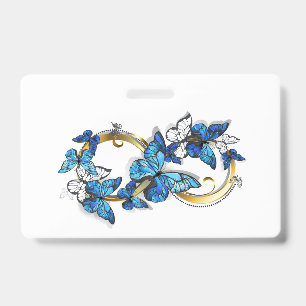 Tarjeta De Identificación Símbolo infinito de mariposas Morpho azules