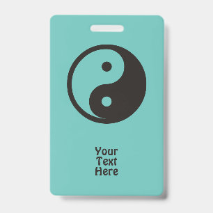 Tarjeta De Identificación Símbolo Yin Yang - diseño de tatuajes sólidos