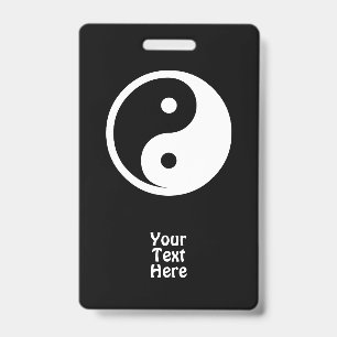 Tarjeta De Identificación Símbolo Yin Yang - diseño de tatuajes sólidos 2