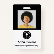 Simple Badge Minimal Employee Badge QR y código de