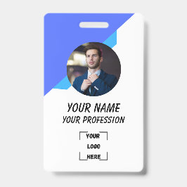 Tarjeta De Identificación Simple Blue Employee ID Badge
