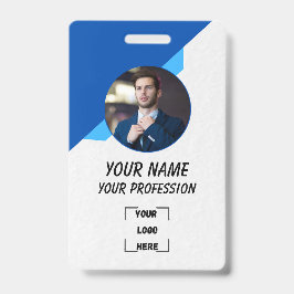Tarjeta De Identificación Simple Blue Employee ID Badge