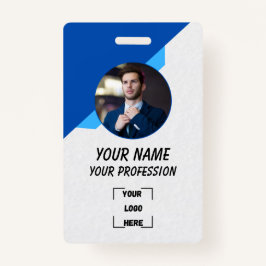 Tarjeta De Identificación Simple Blue Employee ID Badge