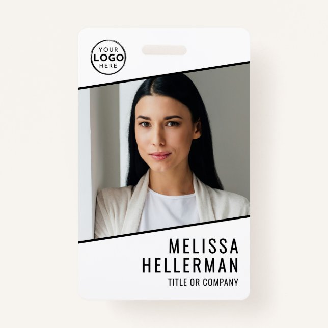 Tarjeta De Identificación Simple Company Logo Employee ID (Anverso)