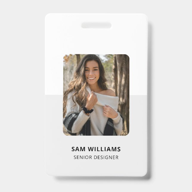 Tarjeta De Identificación Simple ID de empleado minimalista (Parte frontal)
