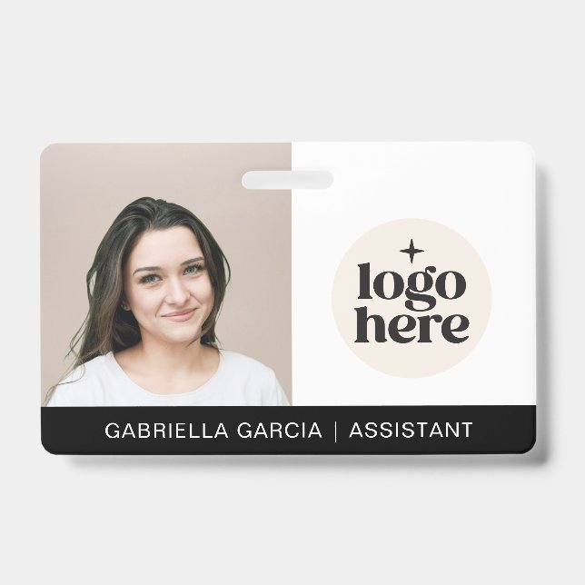 Tarjeta De Identificación Simple Identification Logo Photo Employee  (Front)