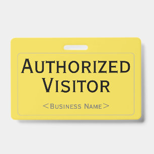 Tarjeta De Identificación Simple insignia de "visitante autorizado"