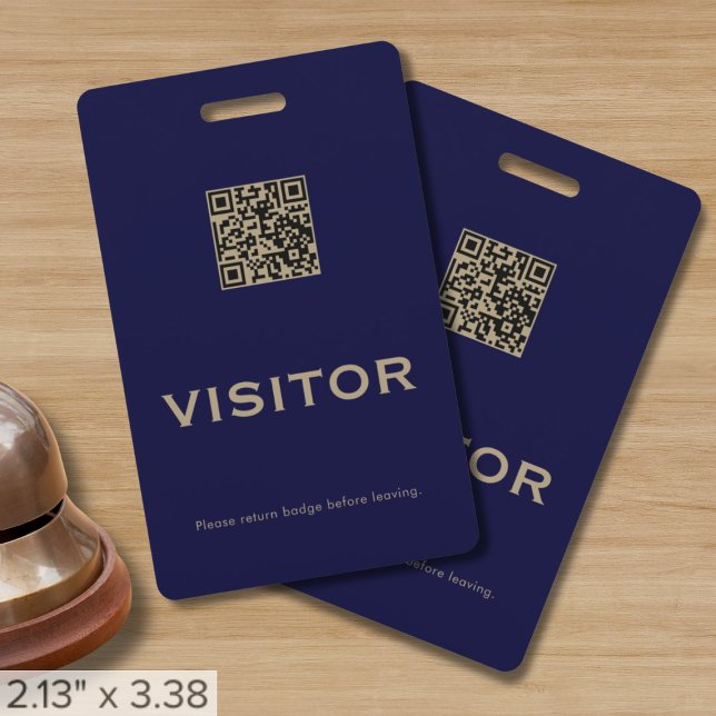 Tarjeta De Identificación Simple insignia de visitante con código QR (Subido por el creador)