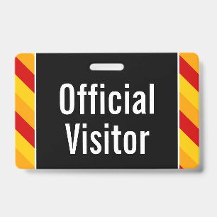 Tarjeta De Identificación Simple insignia de "visitante oficial"
