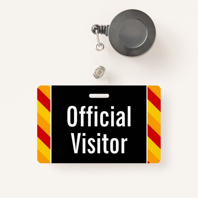 Tarjeta De Identificación Simple insignia de "visitante oficial" (Anverso retráctil)
