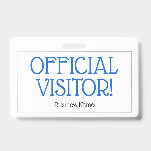 Tarjeta De Identificación Simple insignia de "VISITANTE OFICIAL!"