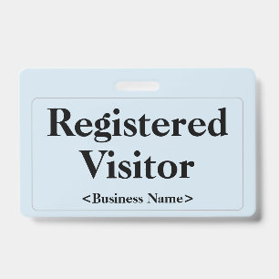 Tarjeta De Identificación Simple insignia de "Visitante Registrado"