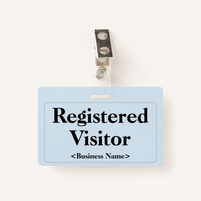 Tarjeta De Identificación Simple insignia de "visitante registrado" (Anverso con clip)