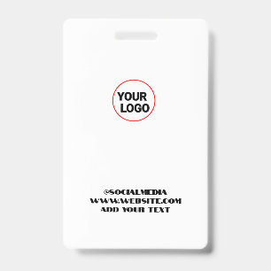 Tarjeta De Identificación simple minimal personalizado agrega tu logo direcc