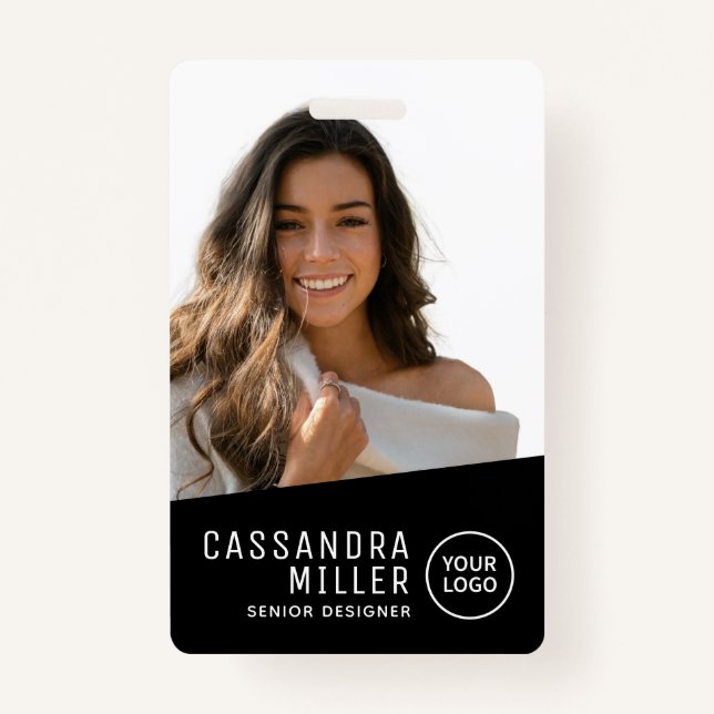 Tarjeta De Identificación Simple Minimalista ID de la compañía de logotipos (Anverso)