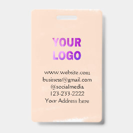 Tarjeta De Identificación simple mínimo añadir su logotipo/diseño aquí texto