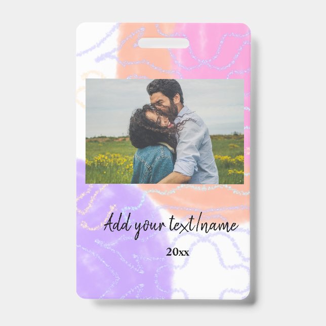 Tarjeta De Identificación simple mínimo de nombres personalizados monograma  (Parte frontal)