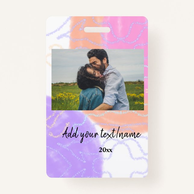 Tarjeta De Identificación simple mínimo de nombres personalizados monograma  (Anverso)