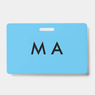 Tarjeta De Identificación Simple monograma añade tu letra nombre hombre mini