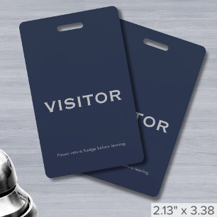 Tarjeta De Identificación Simple placa de visitante azul de la marina