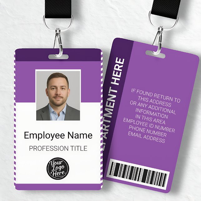 Tarjeta De Identificación Simple Purple Professional Identification Badge (Simple Purple Professional Identification Badge)