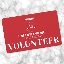 Tarjeta De Identificación Simple Red Voluntario