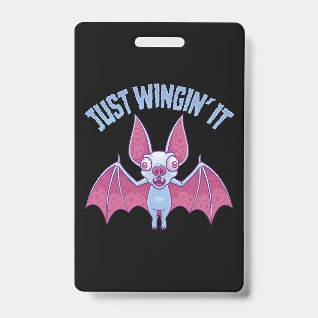 Tarjeta De Identificación Simplemente Revoloteando Murciélago Albino Derpy (Parte frontal)