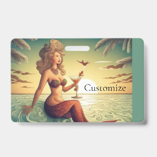 Tarjeta De Identificación Sirena de Martini Elegante Thunder_Cove