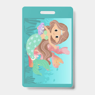 Tarjeta De Identificación Sirena jugando en el océano